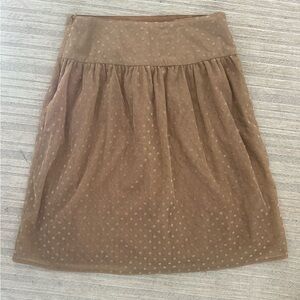 Downeast Taupe Sheer Midi Skirt Swiss Dot Balletcore Sz S